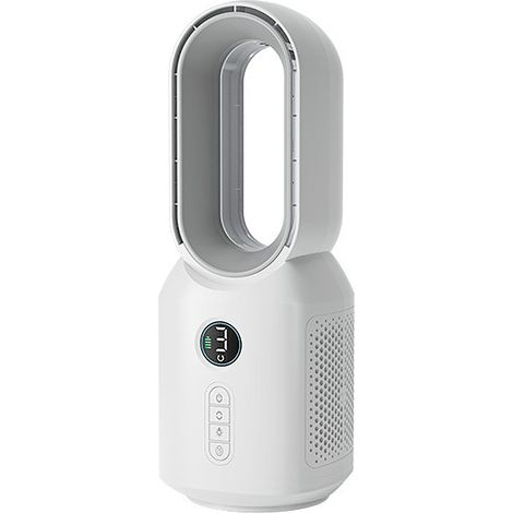 (F8 Ventilateur Bluetooth et veilleuse 3 en 1) Ventilateur sans pales, veilleuse Bluetooth 3 en 1, mini ventilateur de bureau sans pales rechargeable par USB, nouveau modèle pour une utilisation domes (1/3)