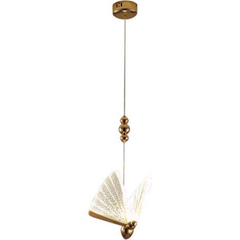 Suspension moderne à une lumière, plafonnier en acrylique, lustre papillon décoratif pour chambre, cuisine, cage d'escalier, suspension LED papillon colorée, 17 x 24 cm, L (1/4)