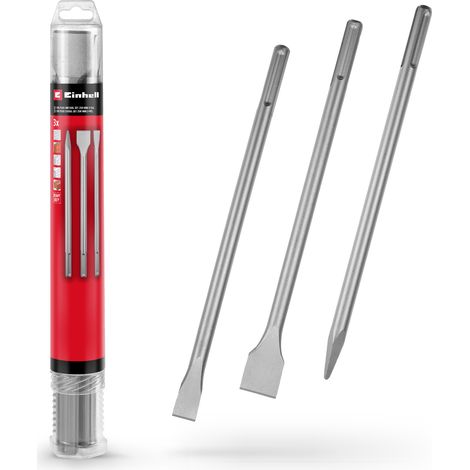 Original Einhell 3-tlg. SDS Max Meißel-Set, 400 mm (mit Spitzmeißel, 20 mm breitem Flachmeißel, und 40 mm breitem Spatmeißel aus langlebigem 40Cr Stahl für Abbruch- und Renovierungsarbeiten) (1/5)