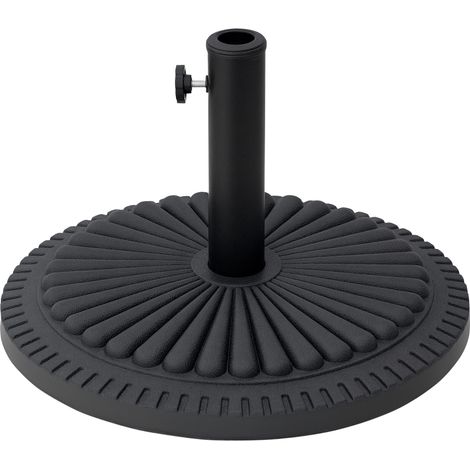 JSSEVN - Pied de parasol en plastique renforcé, 14 kg, diamètre de tube 35-48 mm, pour balcon, terrasse et jardin - Noir (1/5)