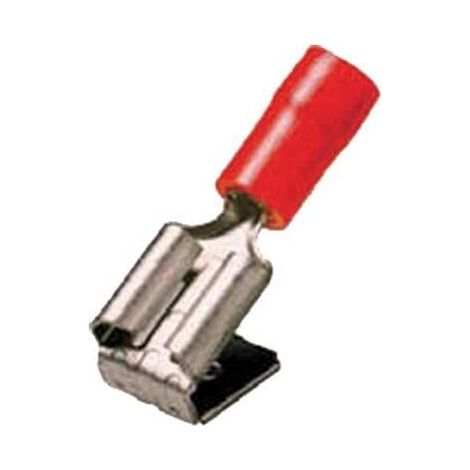 INTERCABLE 180861 FICHE PLATE AVEC DÉRIVATION - LARGEUR : 6,30 MM - ÉPAISSEUR : 0,80 MM - PARTIELLEMENT ISOLÉ - ROUGE 1