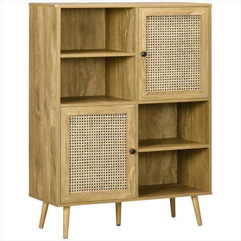 Buffet haut 2 portes en chêne avec rangements 90 x 32,5 x 120 cm (1/5)