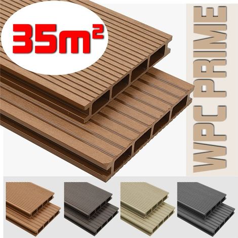 Listoni WPC 35m² per pavimentazione decking colore Teak listone 140x2200mm spessore 25mm (1/5)