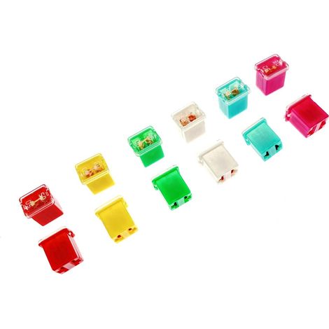 12x J CASE Low Profile Car Fuse Assortment 20A 25A 30A 40A 50A 60A J-CASE Fuse Box Shape Fuse Kit for Vans Trucks SUV (1/5)