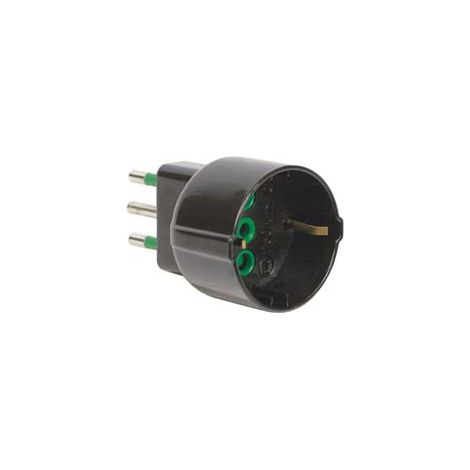 ADATTATORE SCHUKO 2 POLI + TERRA 10A NERO- - nero 82121 - 5 pezzi FANTON