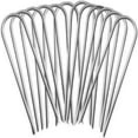 4 piquets anti-vent, ancrages en acier galvanisé, diamètre 6 mm, longueur 15 cm, pour trampoline et buts de football (1/5)