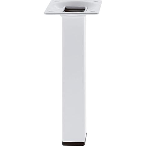 AMIG - 21723 - Pied de table 3 - 25 x 25 x 250 mm - Acier - Blanc (1/5)