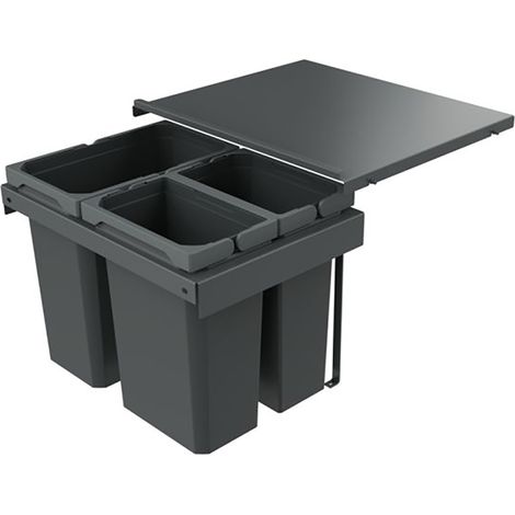 Naber Abfallsammler Cox Stand-UP® 350 K/500-3, für vorhandenen (tiefengekürzten) Auszug, anthrazit (1/3)