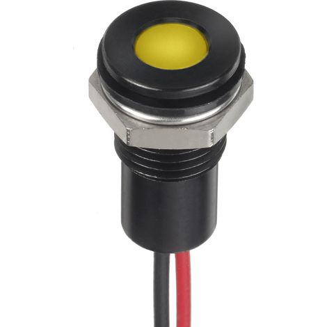 Voyant LED lumineux Jaune RS PRO, dia. 8mm, 12V c.c., IP67 ( Prix pour 1 )