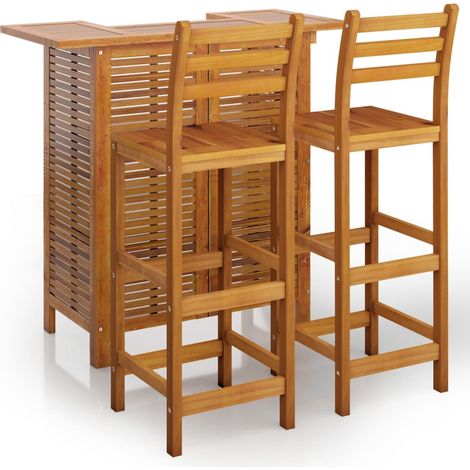 Maison Exclusive - Set da Bar per Giardino 3 pz in Legno Massello di Acacia