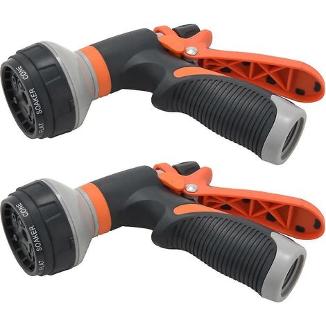 2x Hose Nozzle Garden Hose Nozzle Hose Spray Nozzle Leak Free High Pressure Heavy Duty 8 Pattern Fo (1/3)