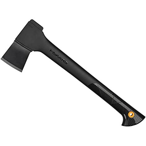 Fiskars Ascia Universale, Solid, Fodero per la Lama e il Trasporto, Rivestimento Antiaderente, Lama in Acciaio/Manico in Plastica Rinforzata con Fibra di Vetro, Nero, A10, 49 cm, 1 kg, 1051085 (1/3)