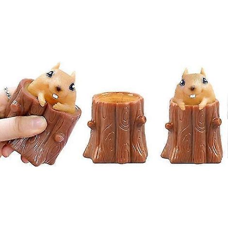 Lot de 2 jouets écureuils à presser, gobelet anti-décompression, jouet à presser pour enfants (1/5)