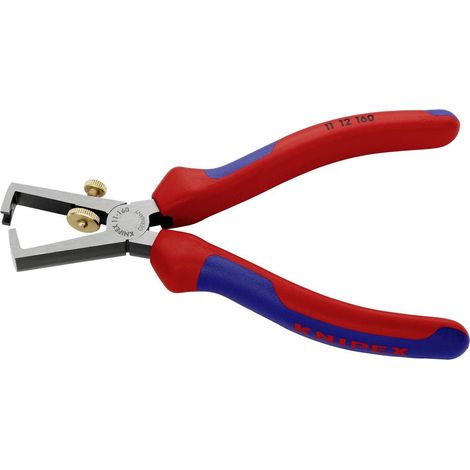 KNIPEX 11 12 160 Pinza spelacavi universali con manici multicomponente atramentata nera 160 mm