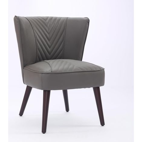 Fauteuil en Cuir véritable,Chaise d'accent Moderne - Structure en Bois d'hévéa Massif - Fauteuil Lounge sans accoudoirs - Salon, Chambre à Coucher, Cuisine (1/5)