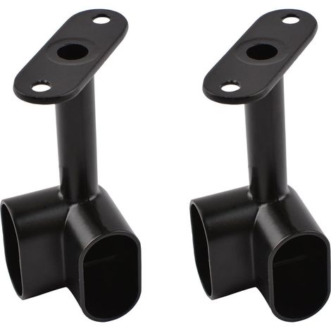 2 supports de support de poteau de placard d'angle ovale 90 ° Heavy Duty accessoires de placard cintre Rail bride pour poteau de placard, noir (1/5)