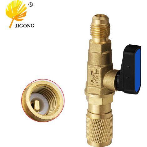 Robinet à bille en laiton pour le remplissage de réfrigérant R22 des climatiseurs et réfrigérateurs, accessoires de remplissage de réfrigérant (1/5)