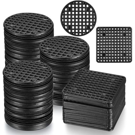 120 Pièces Pad Grille de Pot de Fleur, Maille Pad Tapis Trou de Pot de Fleurs de Drainage Respirante pour Plantes Jardin, Outillage de Jardin Bonsai - Carré et Rond (1/5)