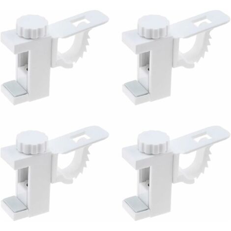 4 Pièces Support de Support de Pince Porte-rideaux,Support De Support De Pince Porte-Rideaux, Barre Transversale Réglable Tringle à Rideaux Stockage De Serviette Crochet pour Organisateur (1/5)