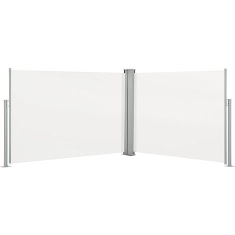 Toldo lateral retráctil color crema 100x1000 cm vidaXL