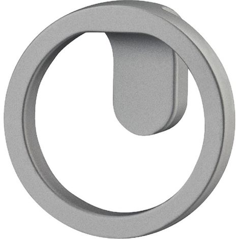 Bouton de meuble rond design moderne en alliage zingué Ø51mm socle 23x15mm Placard Tiroir Porte Poignée, aspect graphite