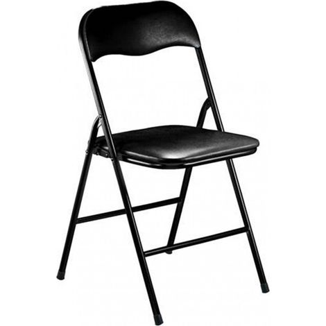 Sedia da Giardino Pieghevole Slim 44x45x79 h cm in Acciaio Nera Opaca Struttura Nera (1/3)