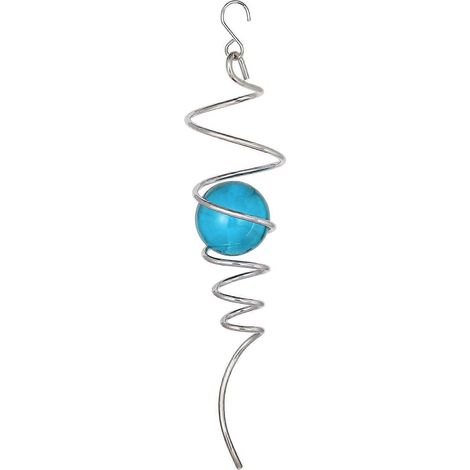 Stabilisateur de girouette à spirale avec boule de jardin : crochet pivotant et boule en cristal bleu pour Spinfinity (1/5)