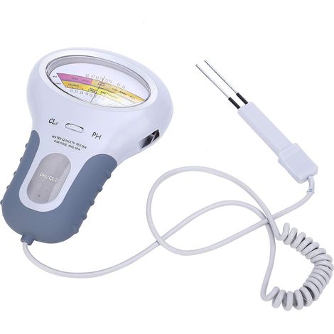 Testeur de qualité de l'eau, testeur portable 2 en 1 de chlore et de pH avec sonde, mesure précise et rapide pour piscine ou spa (1/5)