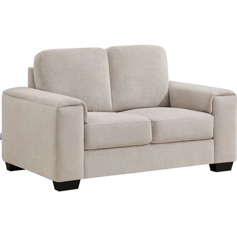 Divano 2 posti in tessuto testurizzato beige - EMBAPO (1/4)