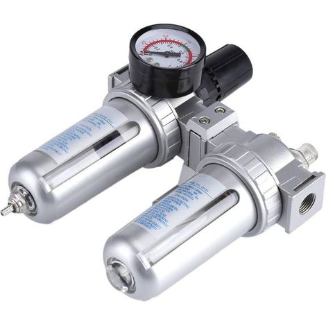 Filtro de aire comprimido, regulador separador de aceite/agua, compresor, regulador neumático, lubricador, separador de aceite y agua para el sistema de herramientas neumáticas SFC300 de 3/8". (1/5)