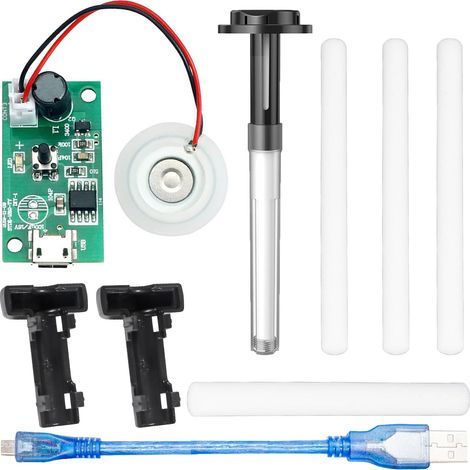 Module d'humidification Module de pulvérisation Micro USB Module d'atomisation Pilote d'atomiseur ultrasonique pour brumisateur avec support d'humidificateur coton-tige câble micro USB