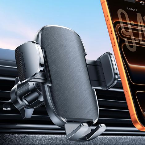 Mohard Support Téléphone Voiture pour Grille d'Aération, Crochet Métallique Stable à Verrouillage Triangulaire, Rotatif à 360° et Bouton de Libération Rapide pour Smartphones 4-7 Pouces (1/5)