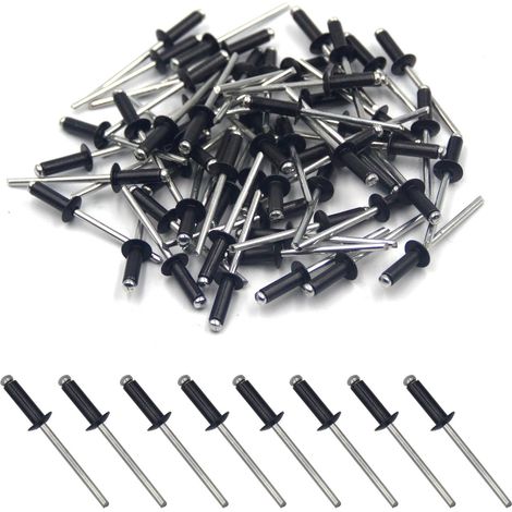Rivet À Tête Creuse - Aluminium 4 mm x 13 mm - Pour Métal Bois Plastique - Fixation Sans Accès Arrière - Lot De 100 (1/5)