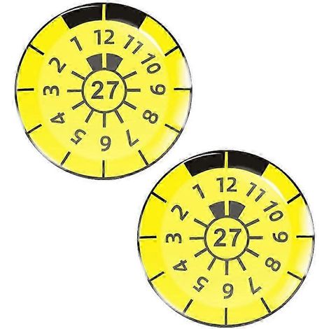 Kit d'autocollants pour plaques d'immatriculation allemandes (émissions et contrôle technique), autocollants Umweltplakette pour plaques d'immatriculation européennes, jaune 27 (1/5)