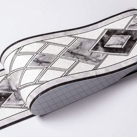 Frise Murale - Autocollante - Imperméable - 10,6 cm x 5 m - Motif Géométrique (1/3)