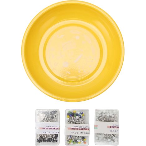 Coupelle magnétique pour épingles à couture, 150 perles-aiguilles incluses, support à épingles en acier inoxydable 430, sécurité pour broderie et point de croix, jaune (1/5)