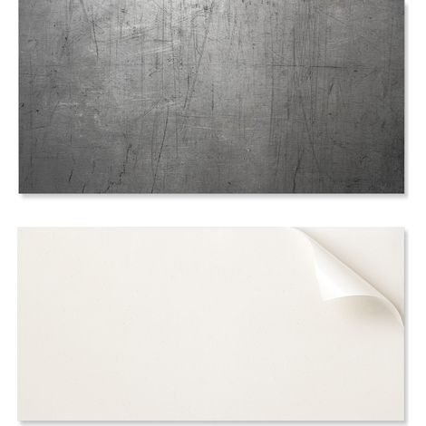 Juego de baldosas de vinilo con superficie texturizada de metal impreso, 6x60x30 cm.