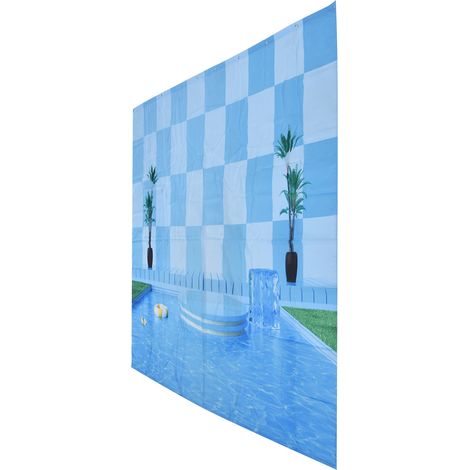 Rideau de douche imperméable, rideau de douche décoratif pour salle de bain, idéal pour l'été et la piscine, 150 x 180 cm (59,1 x 70,9 pouces). (1/5)