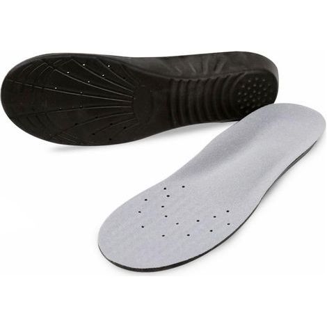 La semelle intérieure grise en mousse à mémoire de forme de 27,5 x 9 cm offre une excellente absorption des chocs et un amorti optimal pour le pied. (1/5)