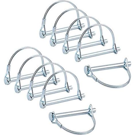 10pcs Safety Coupler Spindle Locking Axle, 1/4 Inch PTO Lock with Round Retaining Wire for Farm Trailer Lawn Garden (1/5)