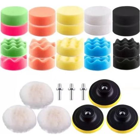 39 pezzi di spugne per lucidatura auto,tamponi lucidanti per auto,tamponi lucidanti per avvitatore a batteria,lucidatura con trapano (1/5)