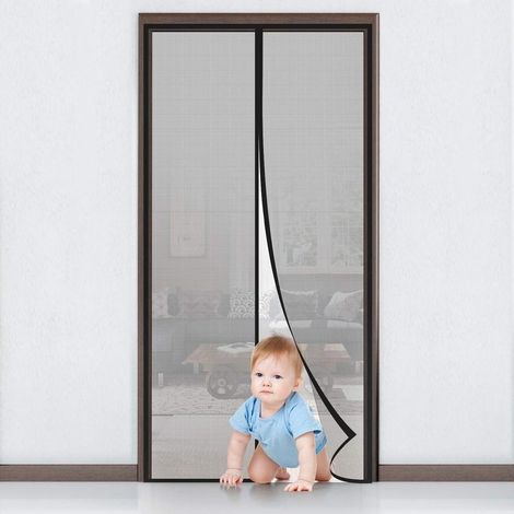 Moustiquaire Porte Fenêtre Magnétique Rideau Porte Anti Mouche Insecte Moustiquaire Aimantée Bande Adhésive Fermeture Automatique Maille Très Fine 120x240cm (1/3)