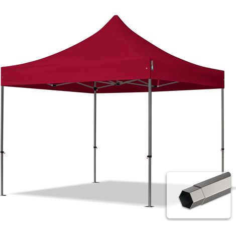 3x3 m Tonnelle pliante Acier, PES 750, rouge