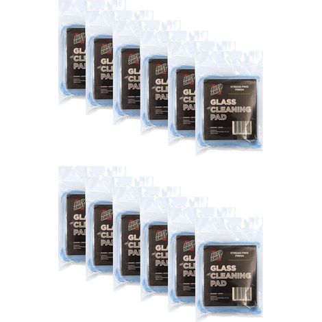 Lot de 12 lingettes nettoyantes pour vitres AutoShift, sans traces, accessoire automobile, 13 x 11 cm, bleues (1/2)