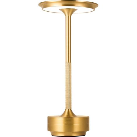 Lampada da Tavolo LED Ricaricabile Touch Dimmerabile – Nero o Dorato - Color: Oro