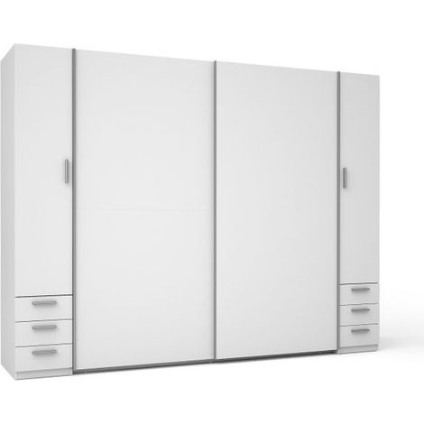 Schrank mit 4 Türen und 6 Schubladen - Weiß - Kollektion STAR