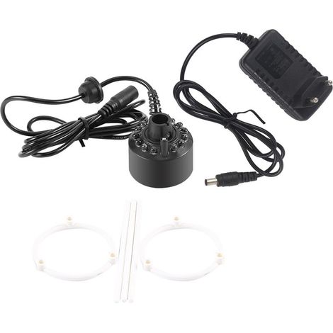 1Pc 12LED brumisateur coloré pour étang de fontaine d'eau avec adaptateur secteur 110-240V prise américaine (1/5)