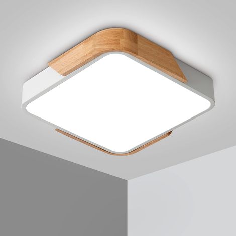24-W-LED-Deckenleuchte mit Fernbedienung, einstellbarer Helligkeit, ultradünne und moderne quadratische Leuchte für Bad, Wohnzimmer, Büro, Schlafzimmer, Küche, Balkon, Flur, weiß, 30 cm (1/5)