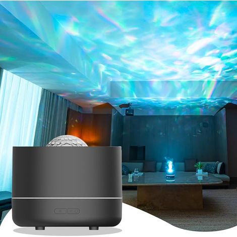 Diffuseur Huiles Essentielles avec Projecteur Ciel Etoile, Effets Sensoriels De Vagues Oceaniques Au Plafond 7 Couleurs, Parfum Maison pour Chambre Fete Et Salle De Jeux (Noir) (1/5)