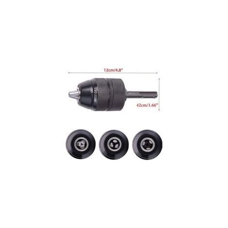 Adaptateur Sds Plus Mandrin autoserrant à fermeture rapide 2-13 mm Mandrin Professionnel Robuste 1/2-20UNF Perceuse Sans Clé de Mandrin à Fermeture Rapide (1/4)